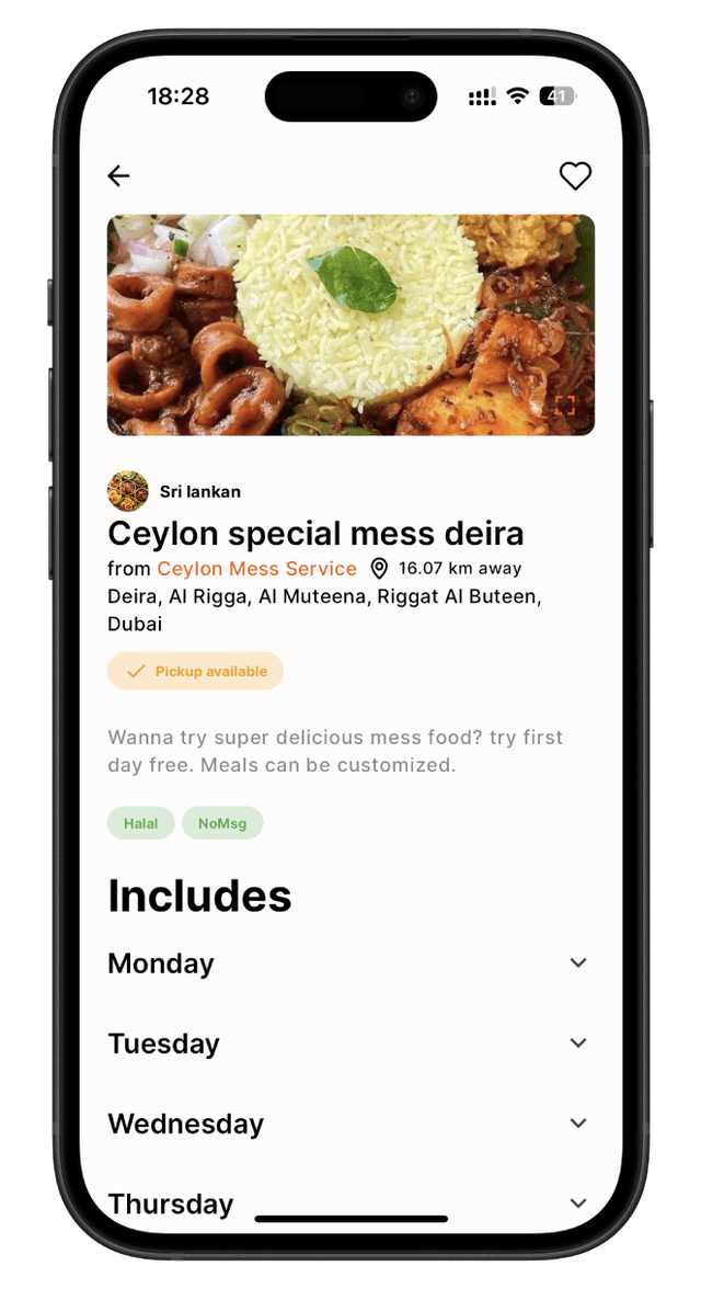 Menu Details
